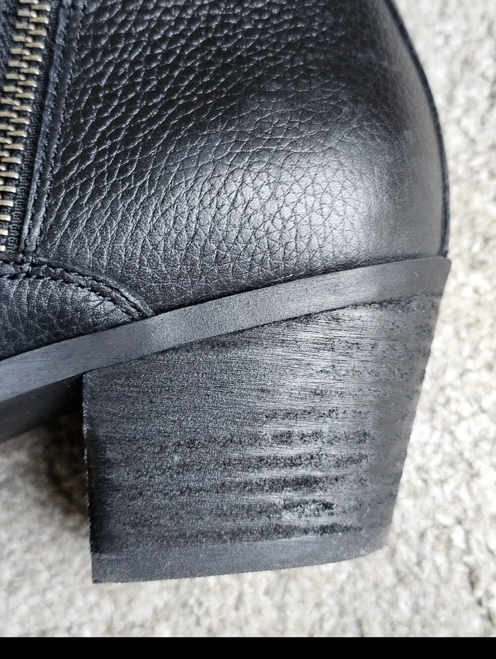 Vionic Cecily Black Leather Ankle Booties Zip Up Size 9.5